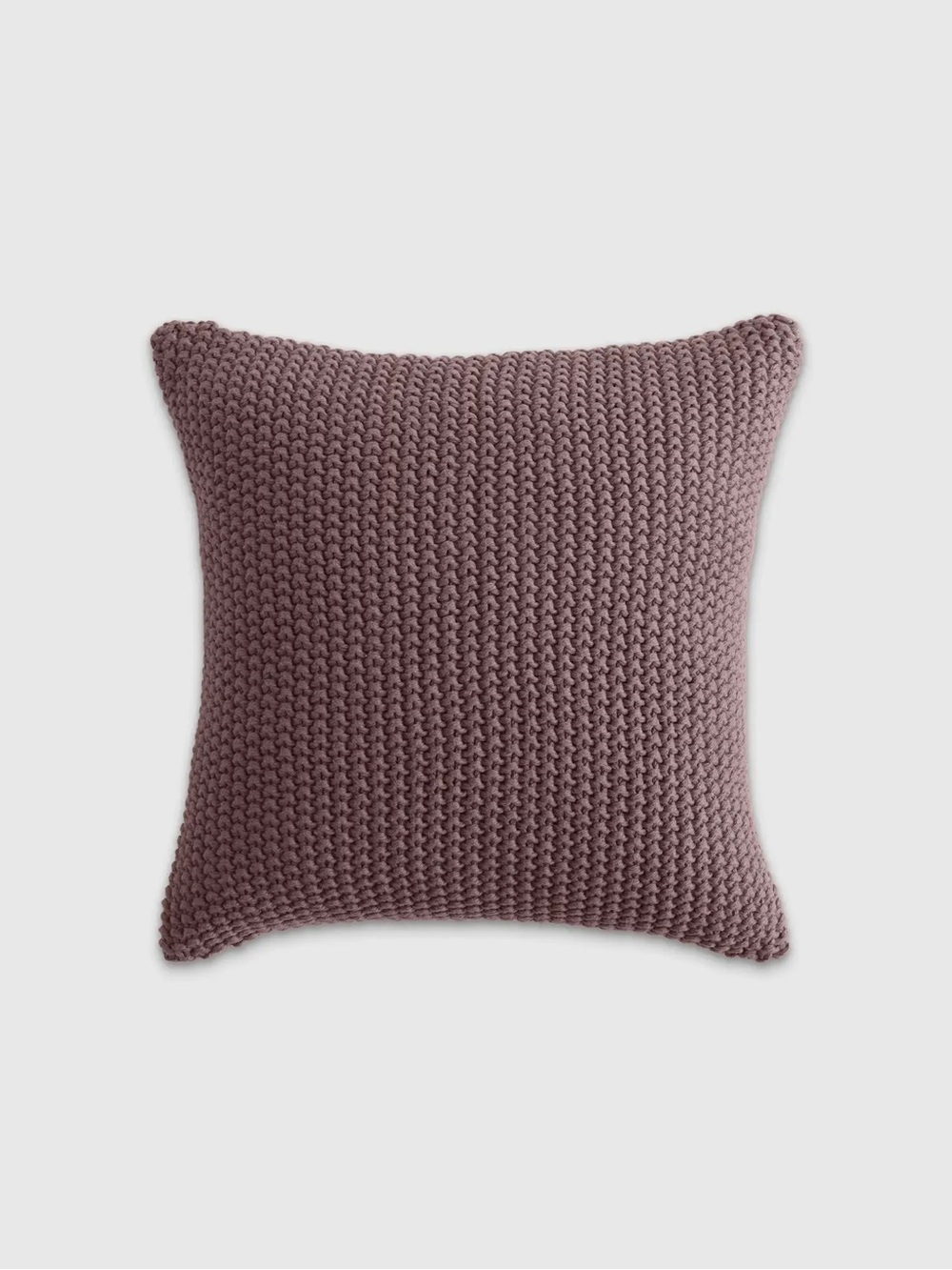 Quince Cotton Fisherman Knit Pillow Cover | Fig Mauve Purple 20x20 Chunky Knit